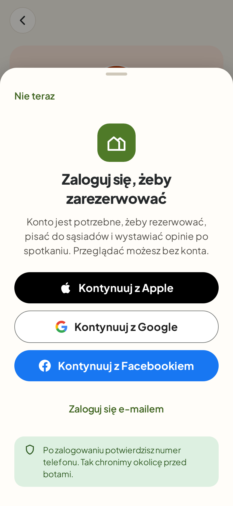 Ekran: Logowanie przy pierwszej akcji