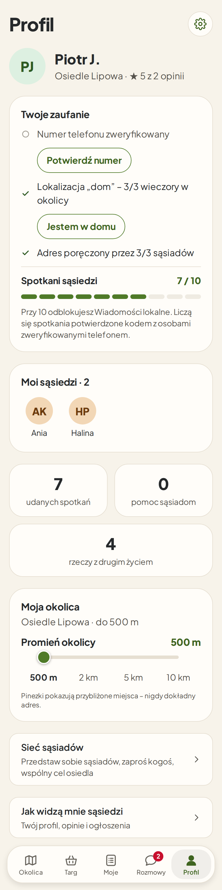 Ekran: Profil